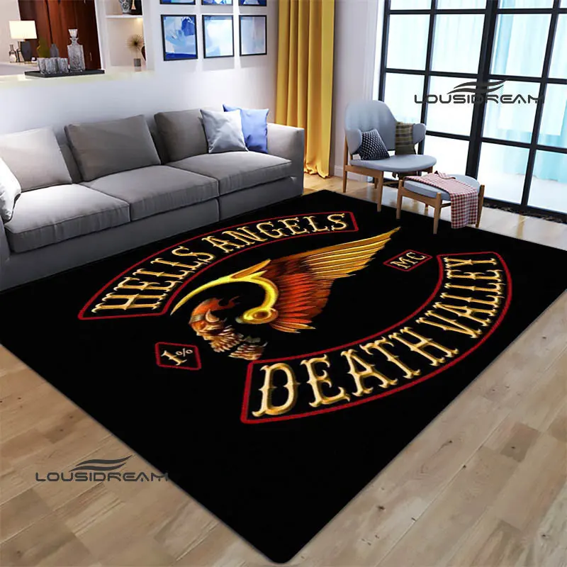 

hells angels logo printed carpet Fashion yoga mat Non -slip carpet Photography prop bedroom decor kawaii rugs birthday gift