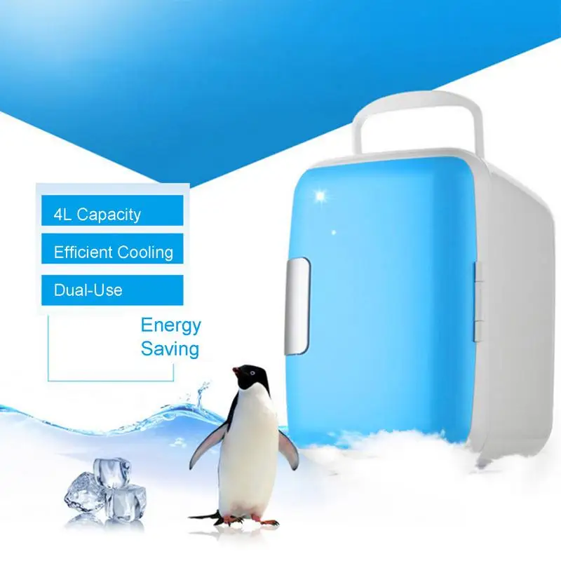 

12V Car Refrigerator 4L Mini Portable Auto Freezer Fridge Skincare Small Refrigerator Cooler And Warmer For Car Use Dropship