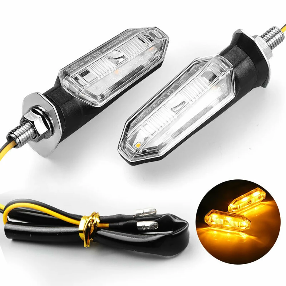 

2PCS Motorcycle LED Turn Signal Light 12V Indicator Blinker Amber Lamp 10mm Bolt for Honda Suzuki Kawasaki Yamaha Parts