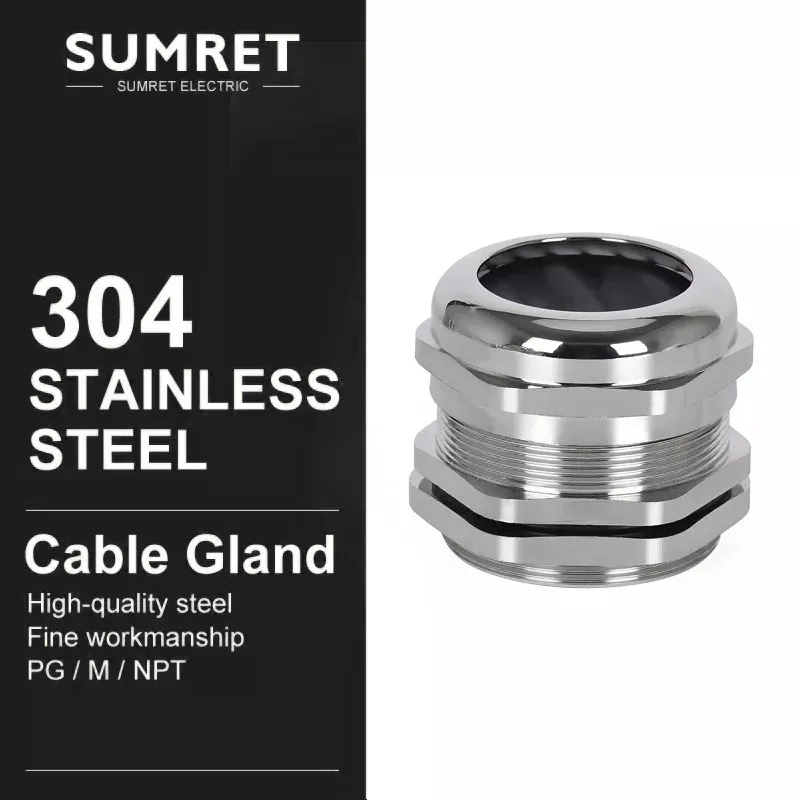 

cable gland PG42 PG48 PG63 wire glanding 304 Stainless Steel IP68 Waterproof connector Grand Head for 3-6.5mm 4-8 5-10