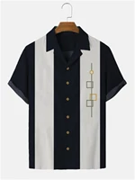high quality hawaiian mens shirt european and american popular 3d flower shirt black and white plaid short sleeve large 5xl