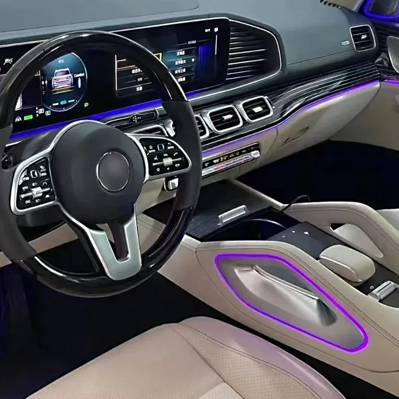 Комплект отделки приборной панели и дверных панелей для Mercedes-Benz W167 GLE GLS, выполненный на заказ, с отделкой «черный рояль» и «белый рояль» (art.: 3920d4cf709f2) - 3920d4cf709f2