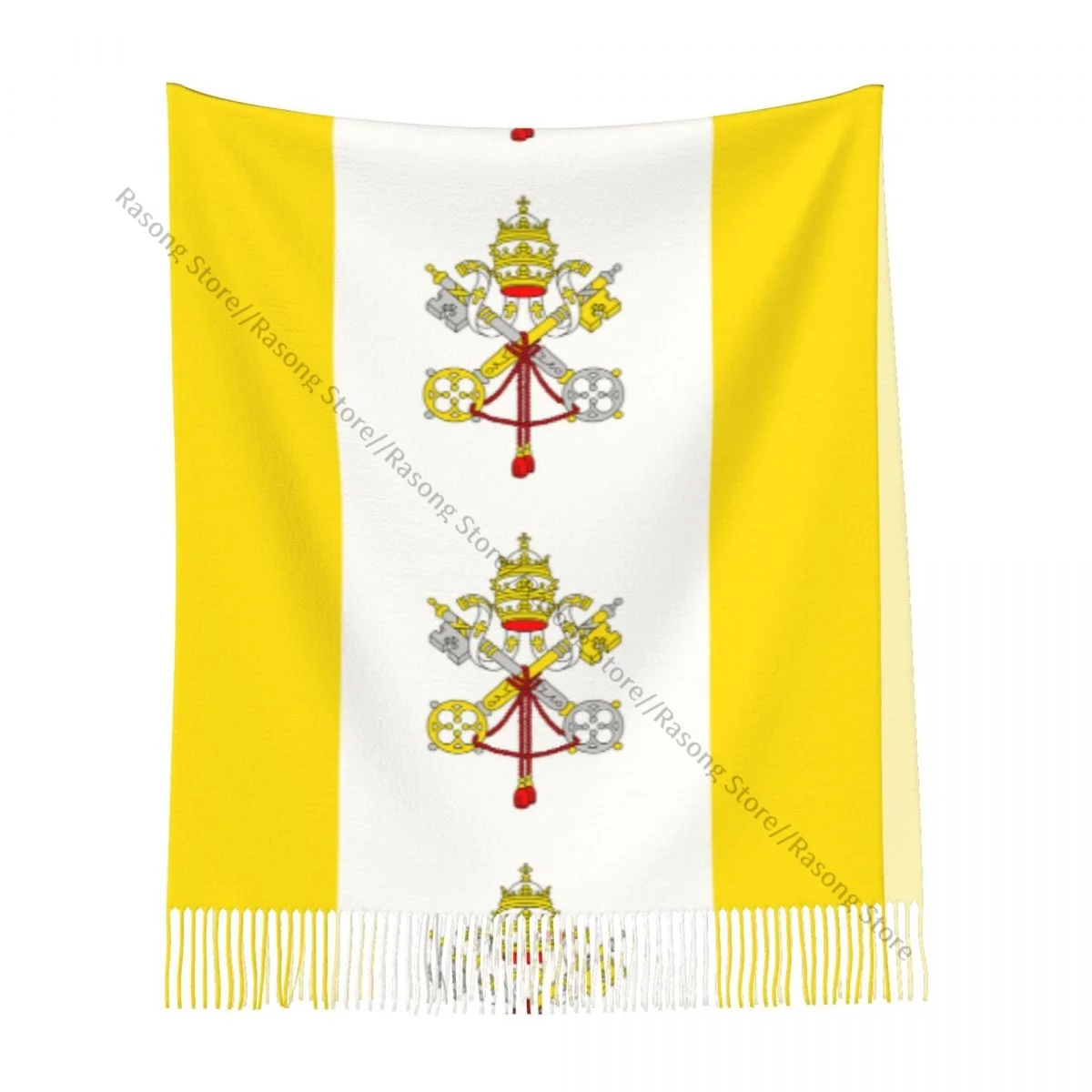 Шарф с кисточками большой размер 196*68 см зимняя теплая шаль из пашмины буфанда