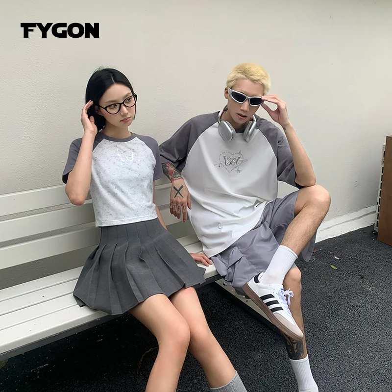 Мужская и женская футболка с рукавом реглан серебряным принтом