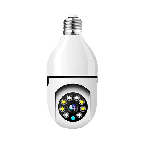 Камера наблюдения с лампочками E27, полноцветная Wi-Fi камера наблюдения с функцией ночного видения и автоматическим слежением за людьми, с зумом, для помещений