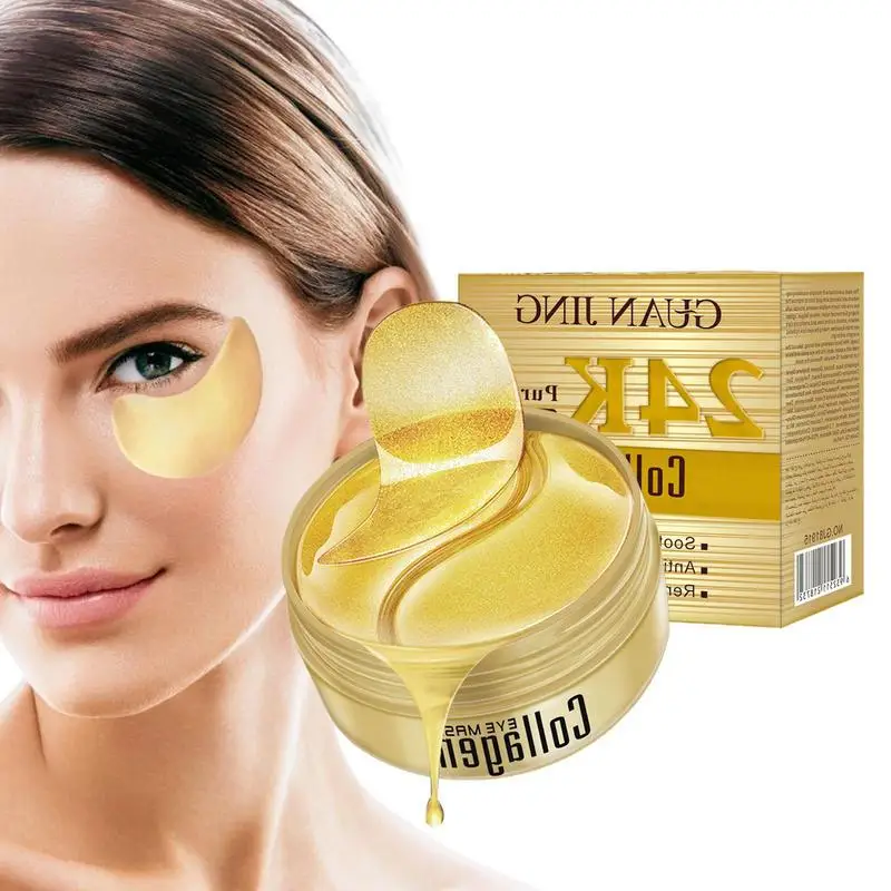 

24K Gold Hyaluronic Acid Eye Masque Remove Dark Eye Circles Collagen Eye Patches Under Eye Gel Pads Face Skin Care Product