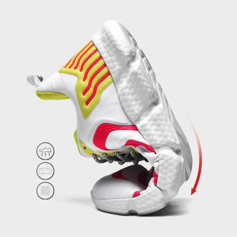 JIEMIAO Men Running Shoes Popcorn Outsole Light Comfortable Men Sneakers Outdoor Breathable Anti-skid Jogging Sport Shoes