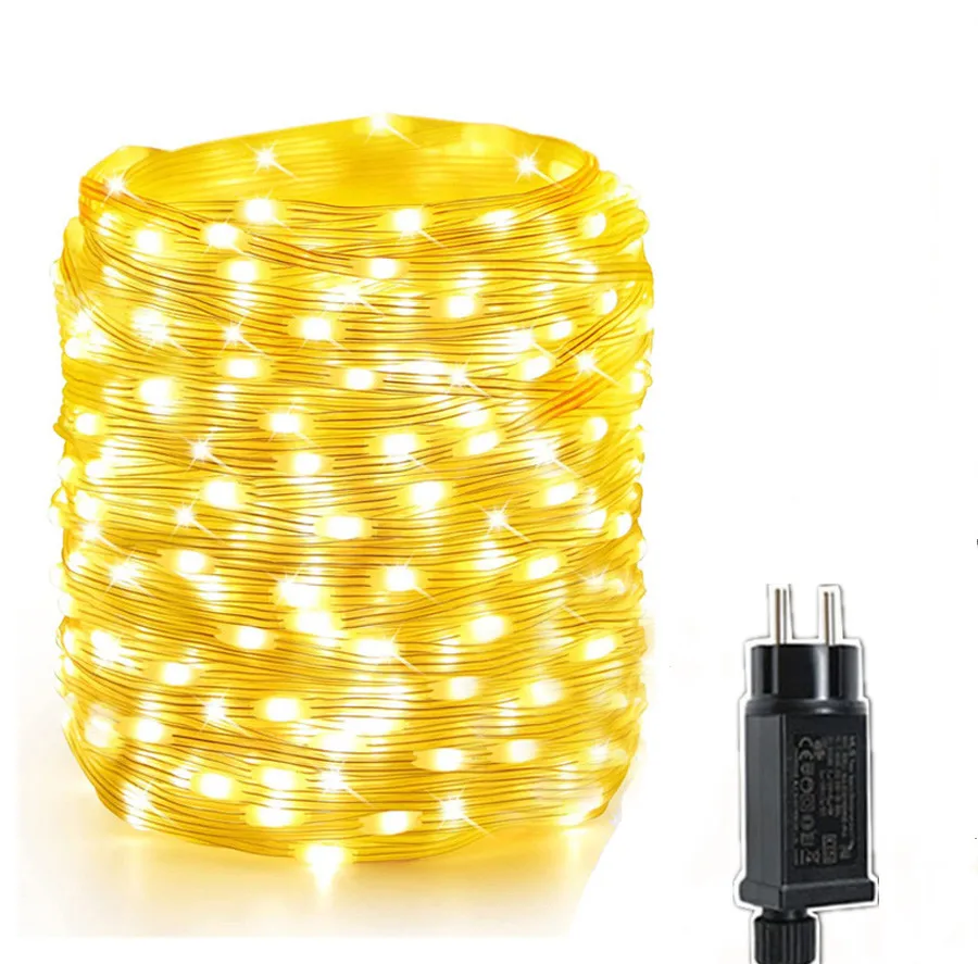 Tirvose 20M 50M 100M уличные светодиодные рождественские гирлянды 8 режимов сказочные для
