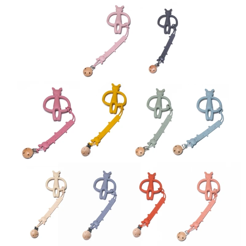 

2 в 1 зажим для соски для новорожденных с прорезывателем для кроликов, зажим для пустышки с игрушкой для прорезывания зубов, для