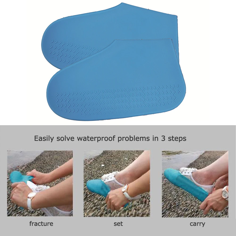 

1 Pair Outdoor Rainy Days Waterproof Non-slip Silicone Shoes Cover Unisex Wear-resistant Elastic Rain Shoes Boots Protector