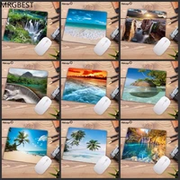 mrgbest beach waterfall gaming speed rubber mouse pad mousepad laptop pc for dota 2 lol csgo play gamers 18x22cm mat
