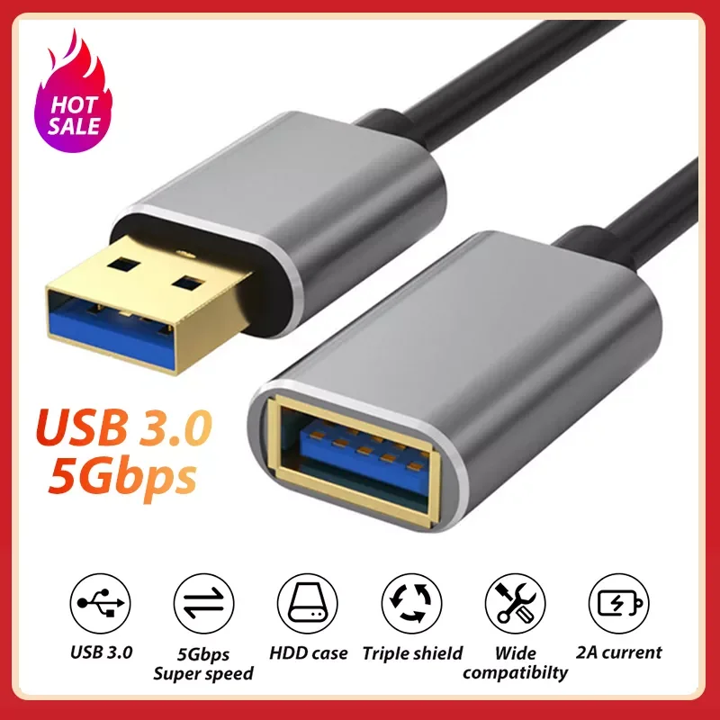 

2023New USB 3.0 Male To Female Cable 5Gbps All Copper 9 Core Data Transmission OTG Extender Adapter For PC Radiator Hard Disk Sp