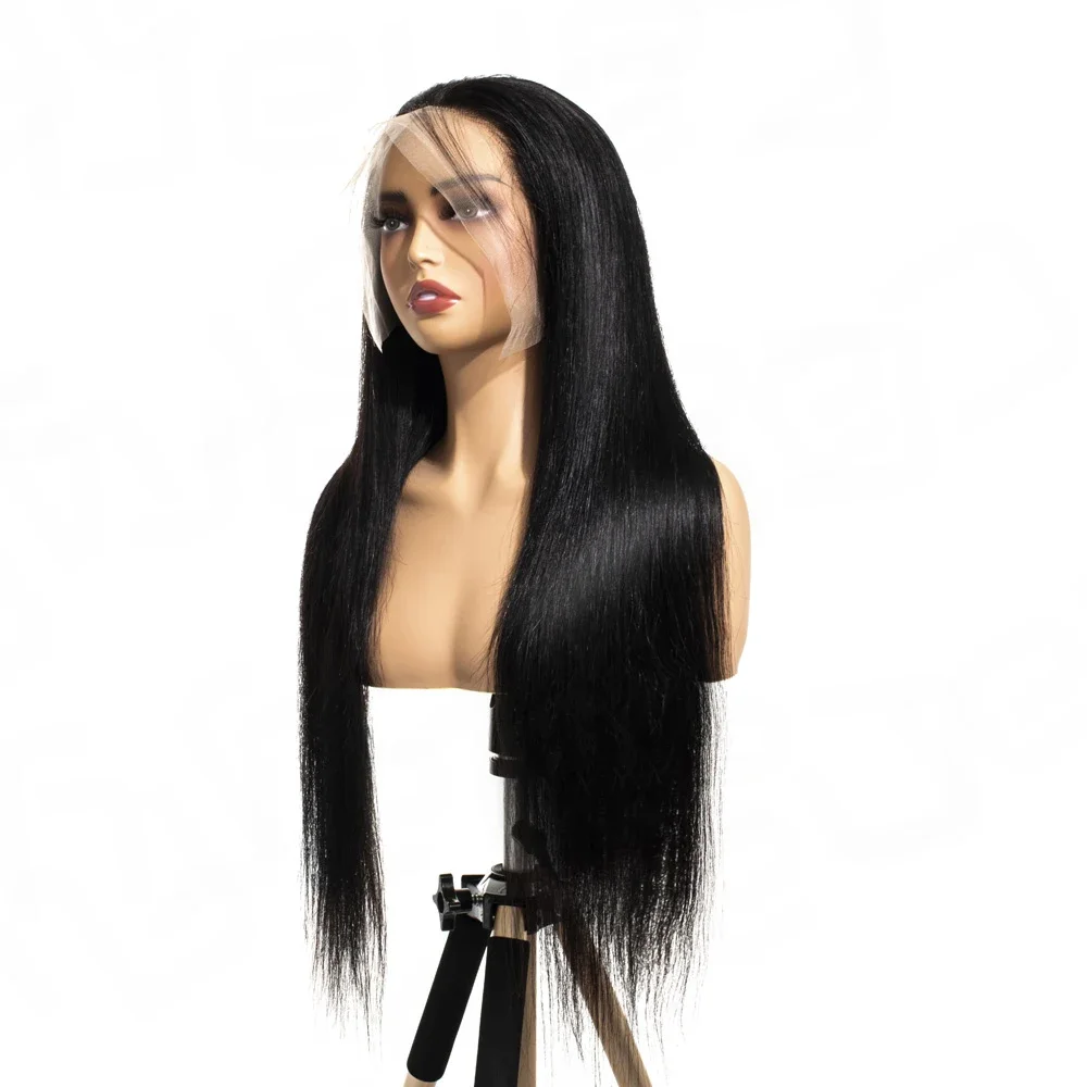 Предварительно вырезанный 5x5 бесклеевой кружевной фронтальный парик Bone Straight 13x6 HD