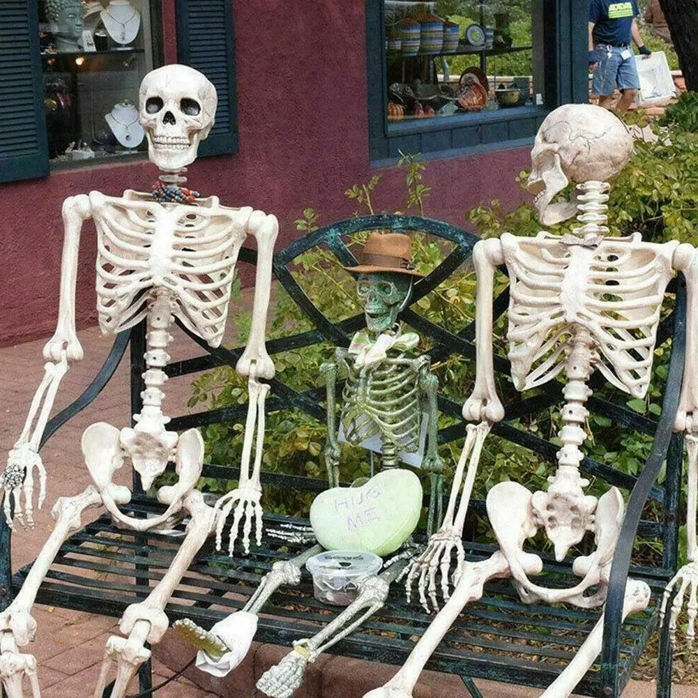 

70 см Скелет на Хэллоуин, реквизит, человеческий полноразмерный череп, ручная жизнь, тело, модель, декор для Хэллоуина, вечеринки, Декор для до...
