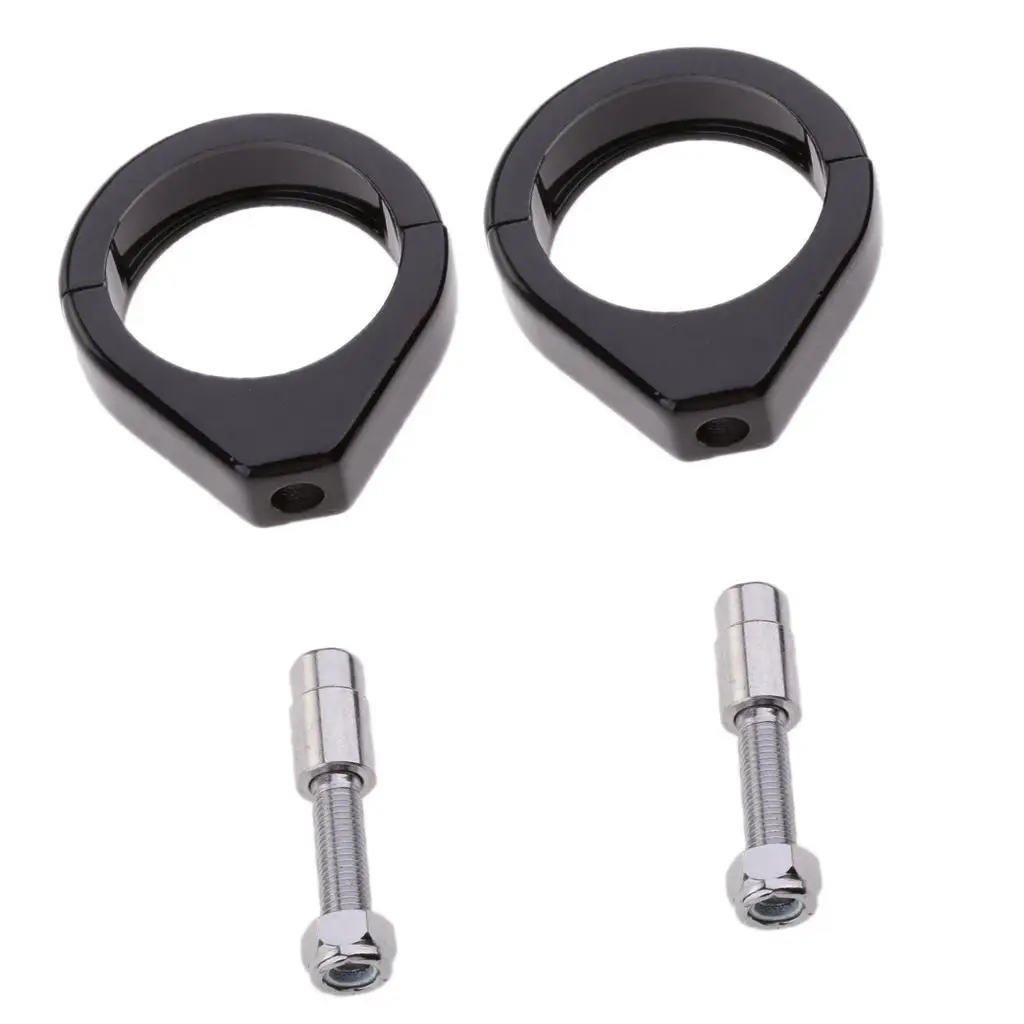 

Pair Turn Signal Mount Bracket 49mm Relocation Clamps For Black
