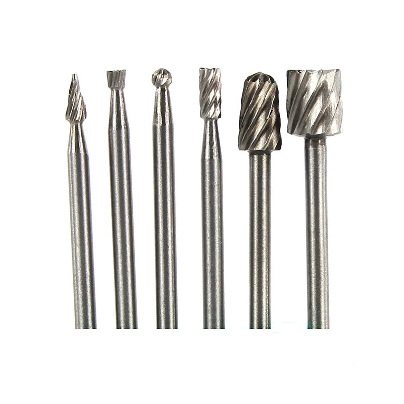 

6pcs HSS Carbide Burrs Drill Bit Set High Speed Steel Rotary Burr Micro Drill Bits Metal Woodworking Carving Tool Diamond