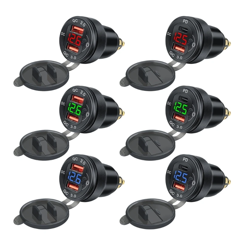 

Быстрая зарядка 3,0 USB Автомобильное зарядное устройство гнездо Цифровой дисплей Вольтметр USB зарядное устройство
