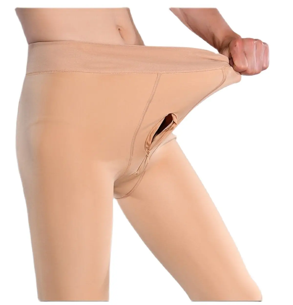 

Autumn Winter Pantynose Thermal Pants Leggings Glossy Zipper Fly Tight Pantyhose Thicken Keep Warm Long Johns Lift Hips Pijamas