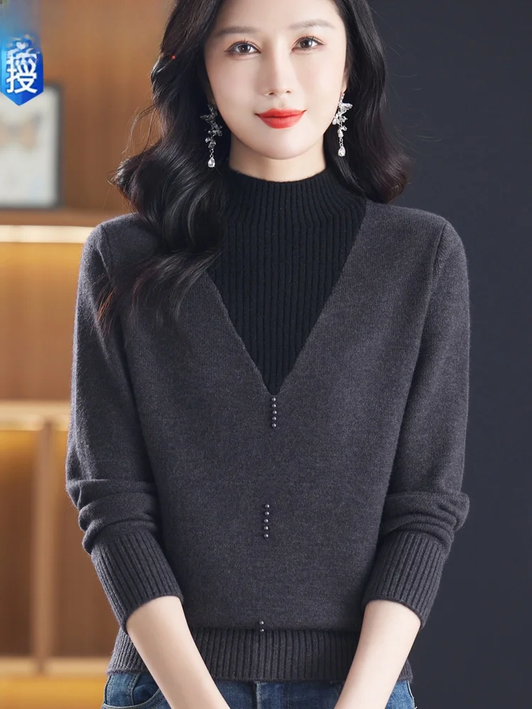 Hengyuanxiang новое женское платье среднего возраста двухсекционная трикотажная