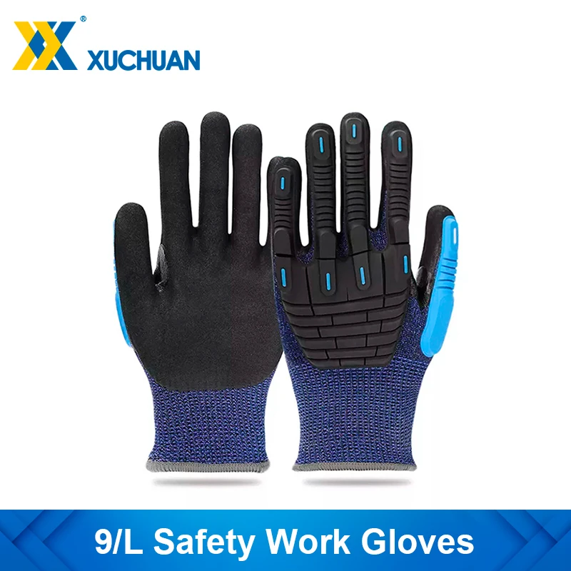

Cut Resistant Gloves,Grade Level 5 Anti-Cut and Impact-Resistant Glove,HPPE TPR Nitrile Polyester Glassfiber Work Glove