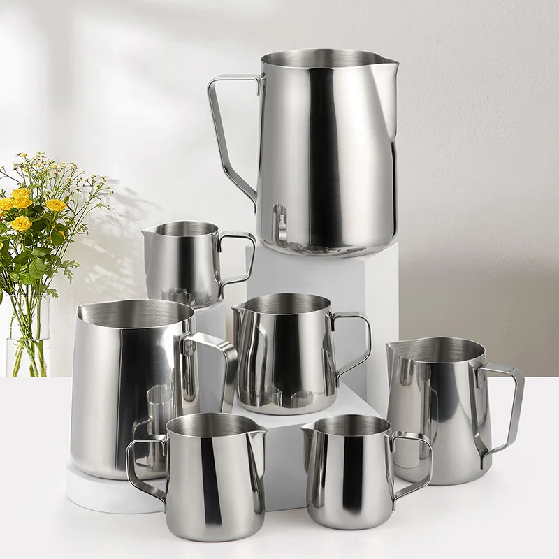 

Stainless Steel Milk Frothing Pitcher Espresso Steaming Coffee Barista Latte Frother Cup Cappuccino Milk Jug Cream Froth Pitcher