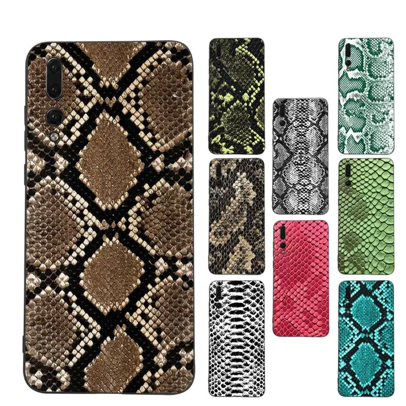 

RuiCaiCa Snake Skin Phone Case Soft Silicone Case For Huawei p 30lite p30 20pro p40lite P30 Capa