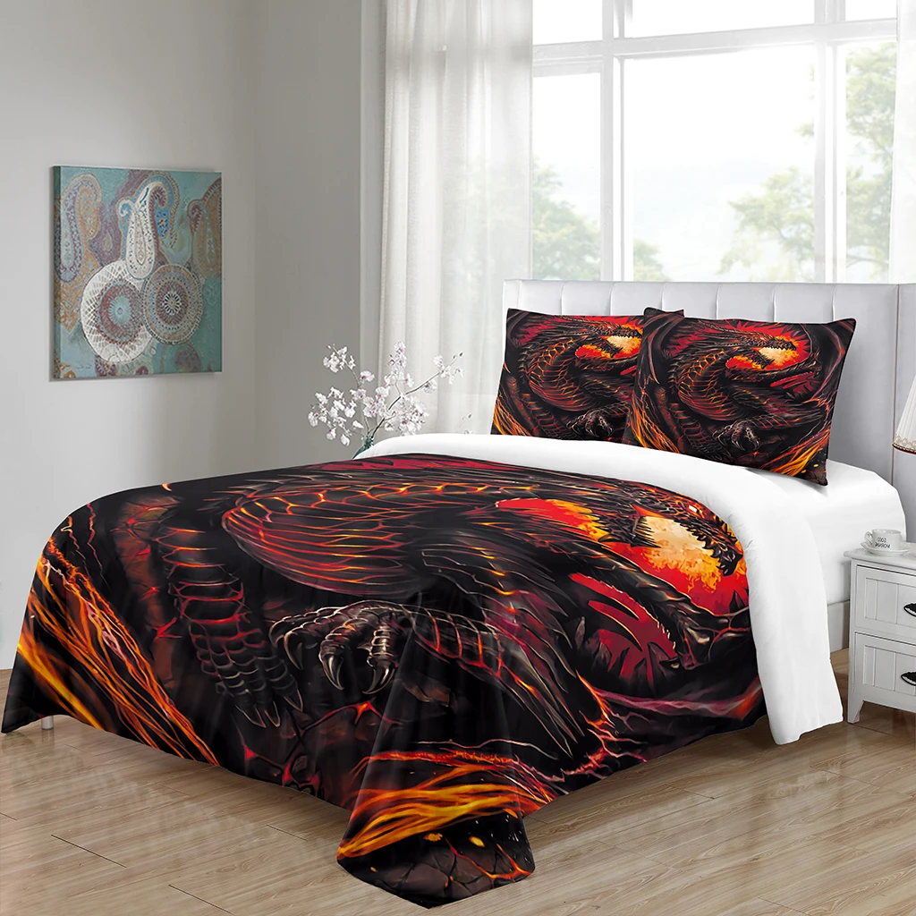 

Bohemian Dragon Animal Wolf Black 3D King Queen Twin Full Bedding Sets Single Double Bed Duvet Cover Set and 2 pcs Pillow cover