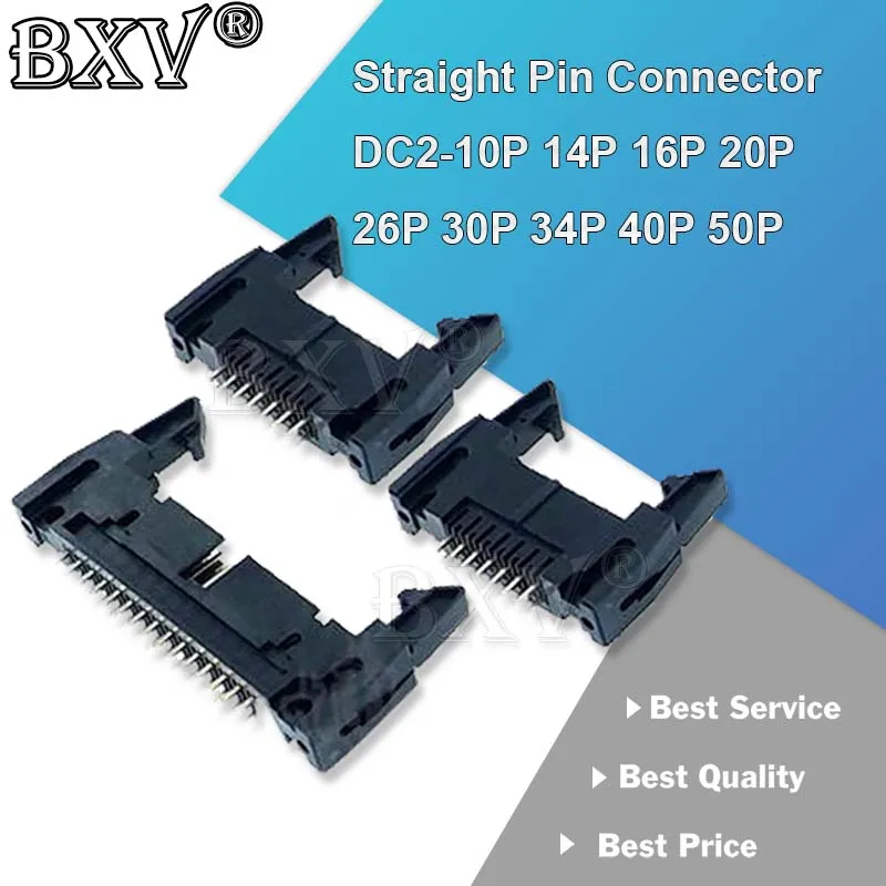 Женский 14P 16P 20P 26P 30P 34P 40P 50P прямой контактный разъем 2,54 мм штепсельная розетка для плоского ленточного кабеля разъем IDC