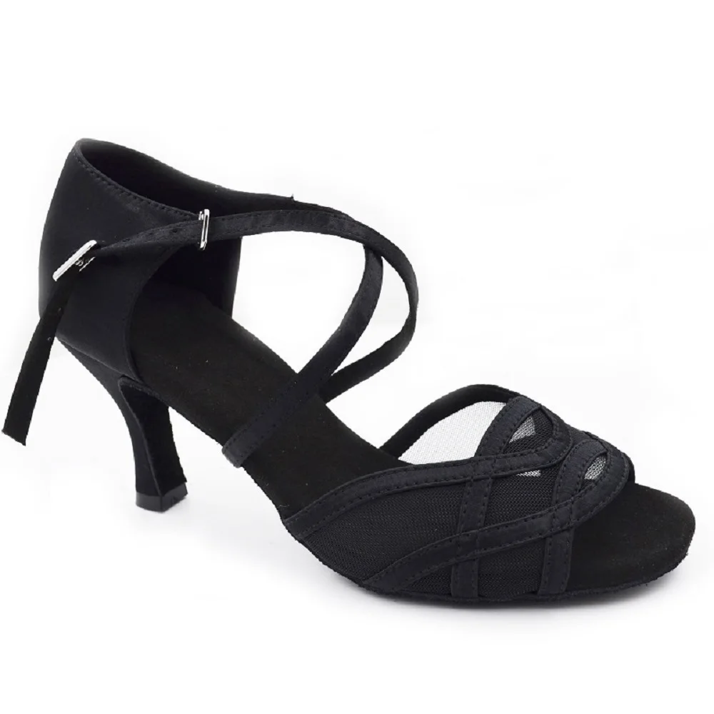 Туфли женские атласные для бальных танцев бальные туфли с открытым носком сальсы