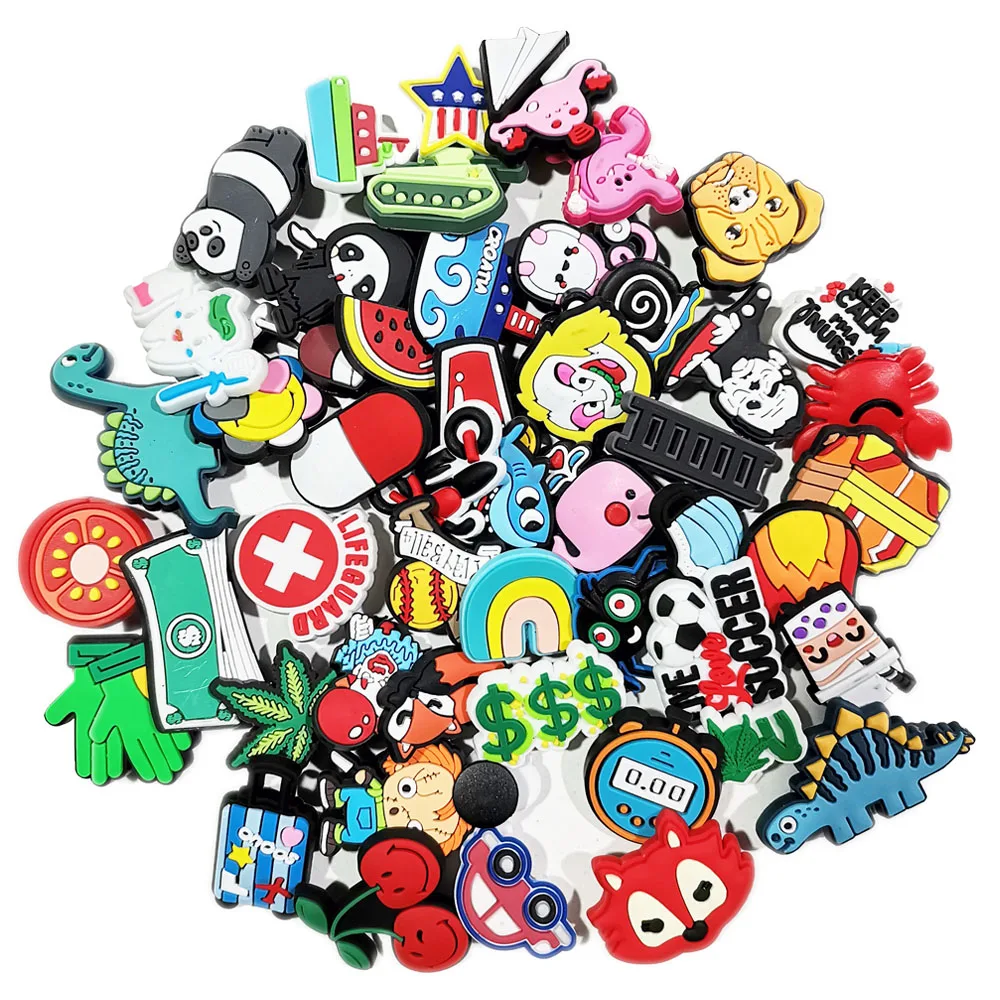 

Shoe Charms Wholesale Decorations for Crocs Accessories 50 Pack Random Pins Boys Girls Kids Women Christmas Gifts Party Favors