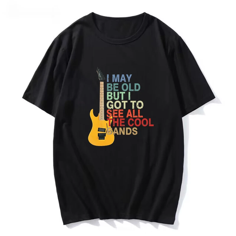 

Summer T-shirt Men's Large Loose T-shirt Retro Print Black Top Casual Cotton T-shirt Unisex