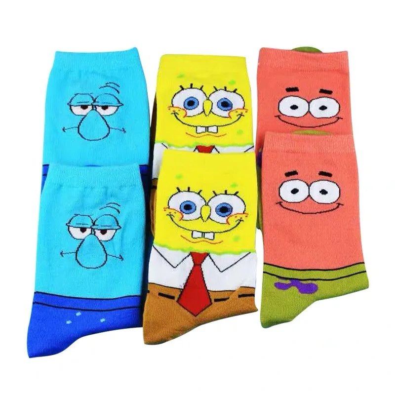 

New SpongeBob SquarePants Funny Socks Cotton Pie Big Star Octopus Cute Personality Leisure Sports Couple Trendy Women Stockings