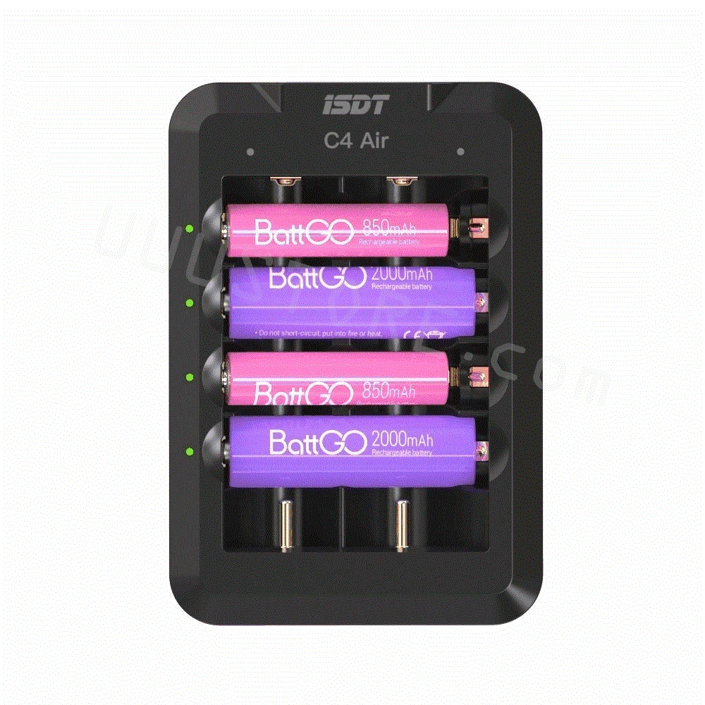 

ISDT C4 Air 4A 6 Slots USB Type-C input Smart Charger with APP Connection for RC AA AAA Li-ion Rechargeable Battery