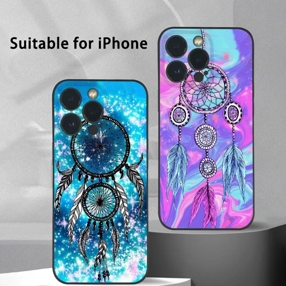 Чехол для телефона Ловец снов со звездами удачи IPhone 16 15 14 13 12 11 Pro Max Plus Mini Frosted Soft Shell