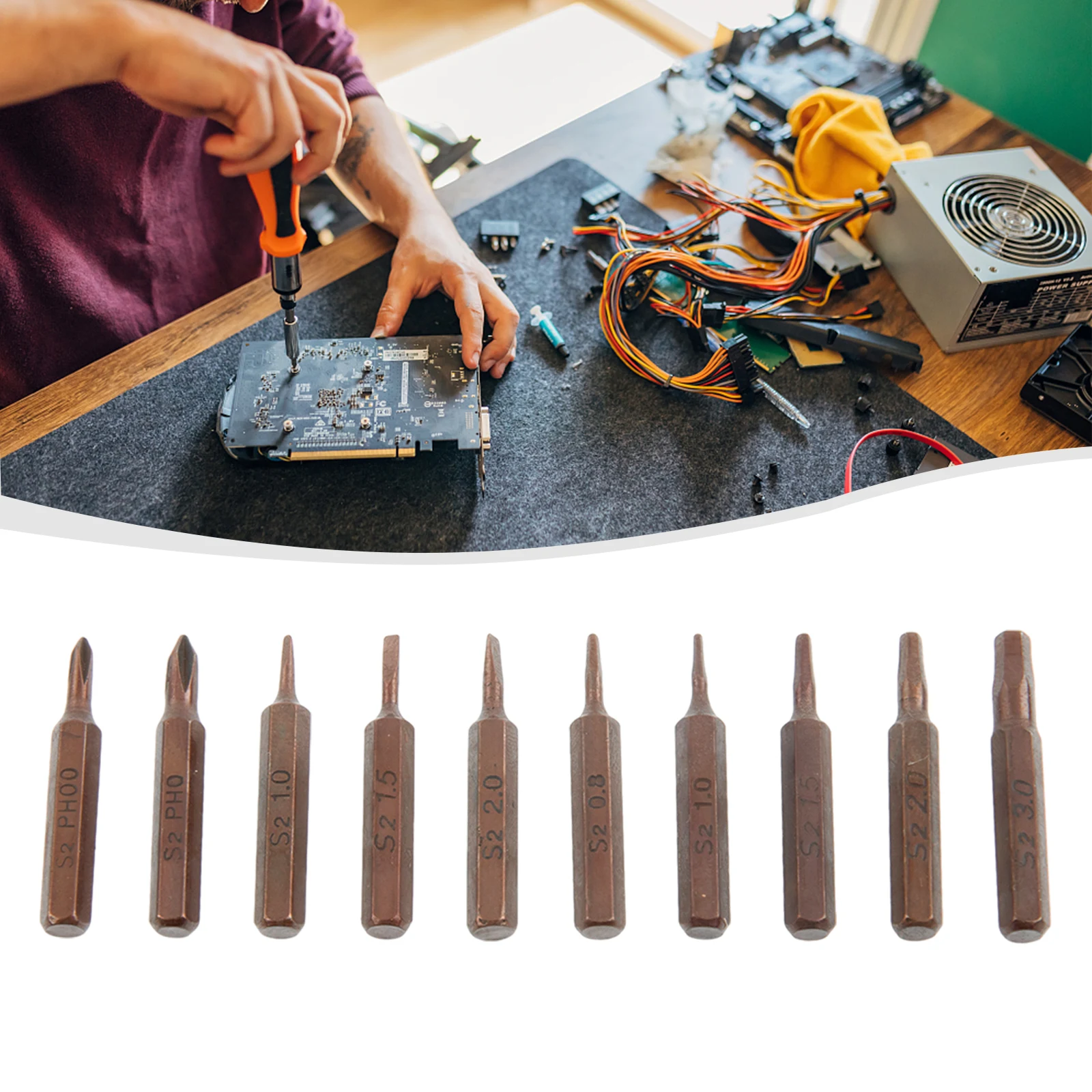 

10pcs Screwdriver Bits 4mm Hex Shank For 5/32 Interface Hexagon Slotted Cross Nutdrivers Repair 25mm Power Tools Accessories