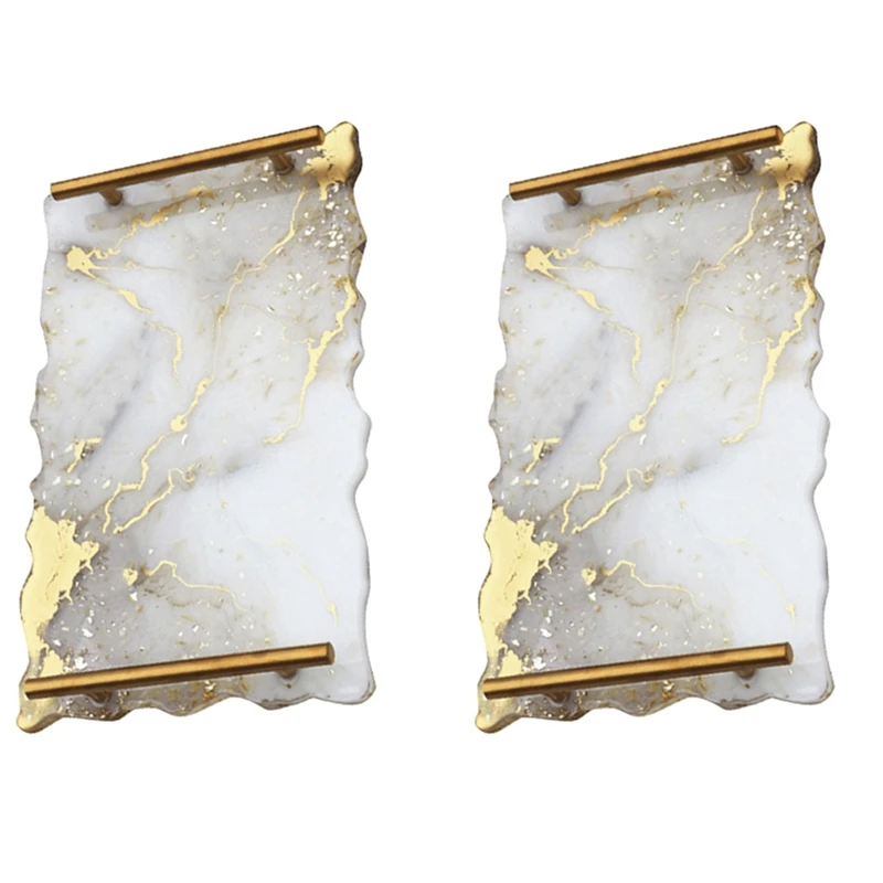 

2X DIY Crystal Glue Mold Fruit Tray Tea Tray Silicone Resin Glue Set Large Tray Coaster Base Set 2