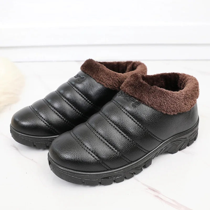 

Мужские ботинки, легкая зимняя обувь для мужчин, зимние ботинки, водонепроницаемая зимняя обувь, размера плюс 45, без застежки, унисекс, Зимни...