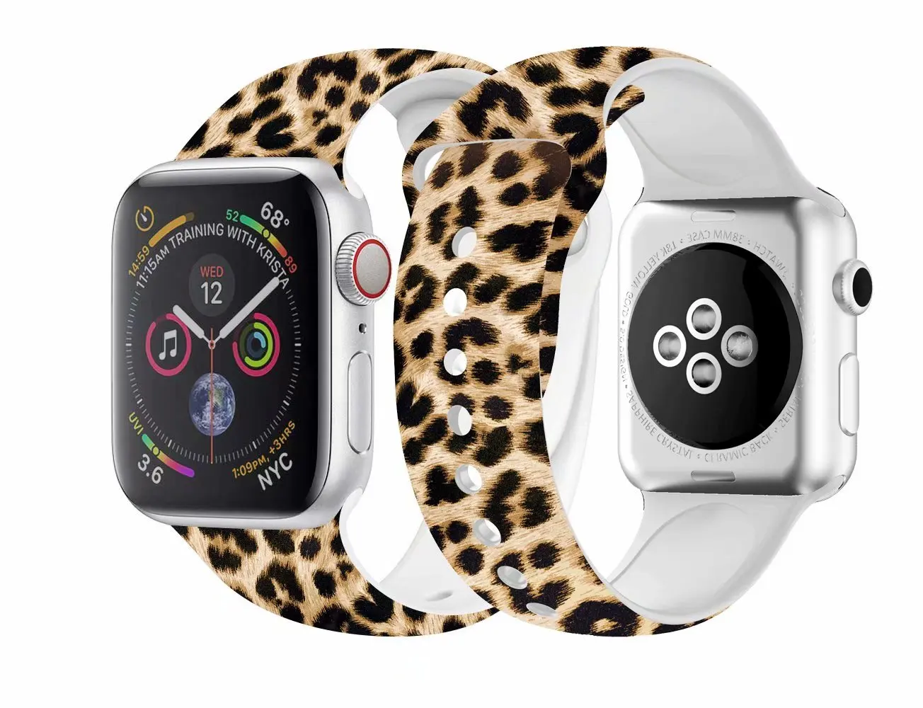Leopard Printing Bracelet for Apple Watch Band Ultra 49mm 44 40 41 45 38MM 42MM for iWatch 8 7 6 SE 5 4 3 2 Women Silicone Strap