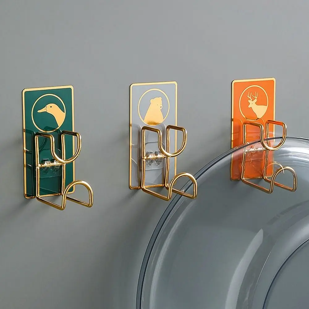 

Bathroom Basin Storage Rack Hook Wall Mounted Punch-Free Hook Cute Cartoon Washbasin Storage Rack Holder Hook Racks