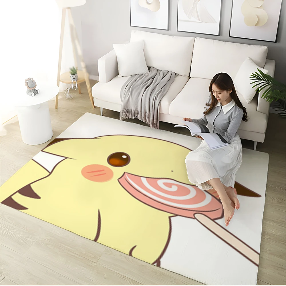 

Cute Pokemon Pikachu Camper Carpet Bathroom Entrance Doormat Bath Indoor Floor Rugs Absorbent Mat Anti-slip Kitchen Rug