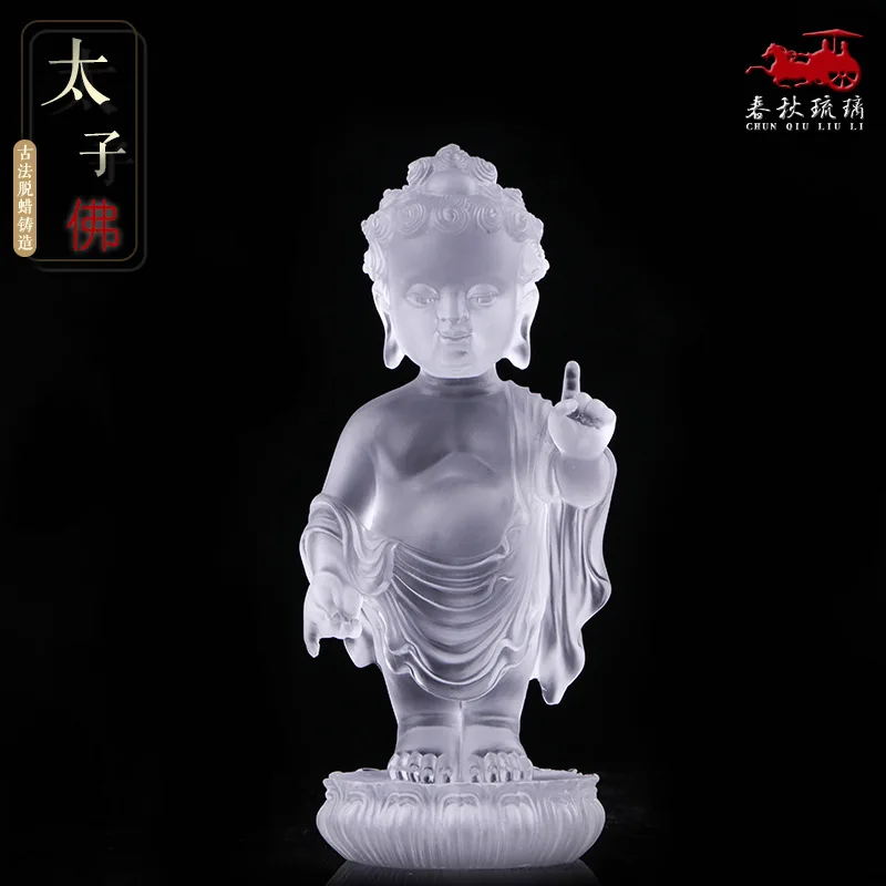 Цветное глазурованное орнамент принца Будды Bhagavate Sakyamuni поклонение малышу Будде