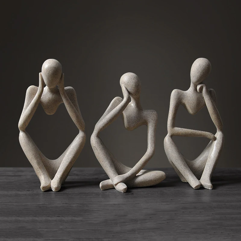 

Фигурки истончиков, статуя, абстрактная смола, скульптуры, мини искусство, декоративная для офиса, книжная полка, современный Декор для дома