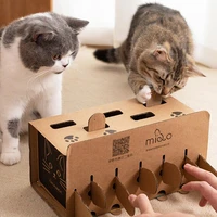 carton interactive mole mice game toy diy pop up puzzle exercise training toys cat scratch toy pet supplies