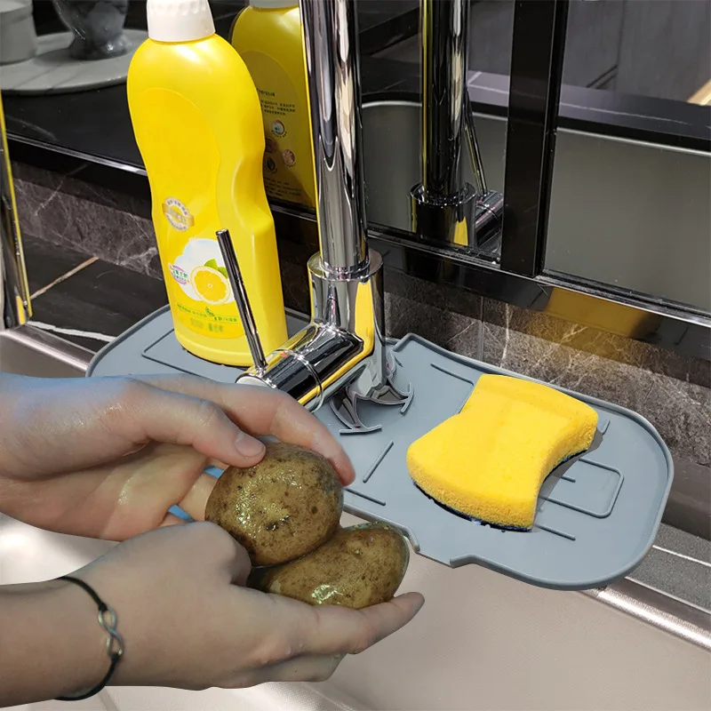 

Kitchen Silicone Sink Faucet Splash Guard Sink Drainage Edge 2022