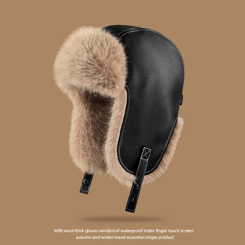 Gorros de esquí impermeables rusos para hombres gorros bombardero protección orejas cálidos inviern