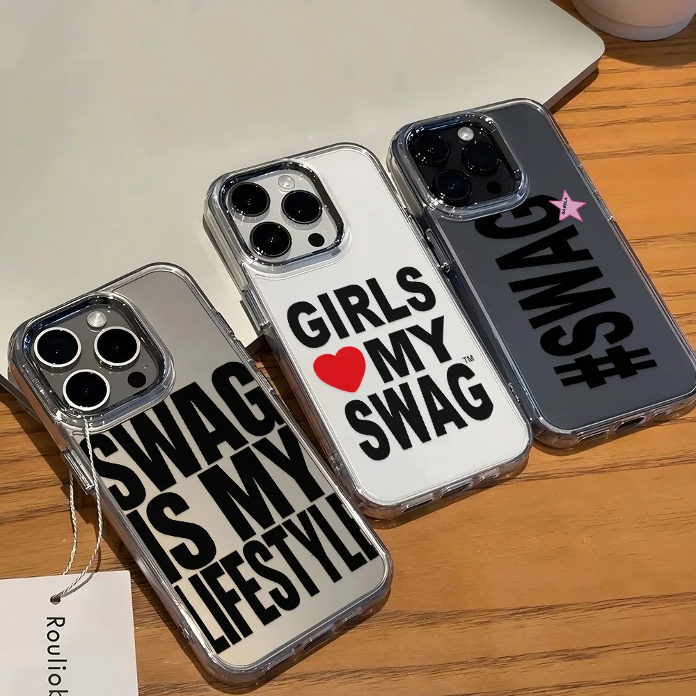 Фото Модный чехол для телефона «Hot GIRLS LOVE MY SWAG» для iPhone 17, 16e, 16, 15, 14, 13, 12, 11 Mini, Pro, Max, X, XR, XS Max, 8, 7, Air, Plus, прозрачный №2