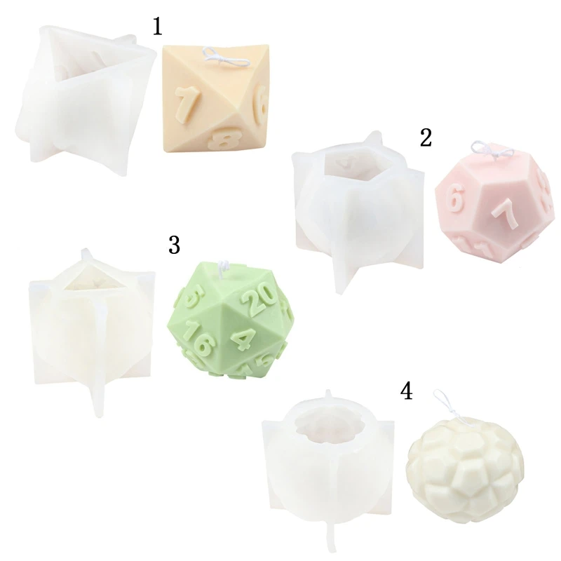 

Q81D Dice Decoration 3D Candle Soap Mould DIY Candle Epoxy Mold Handmade Candles Aroma Wax Soap Molds for Decorations