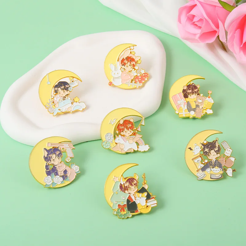 

Японский Корейский красивый мальчик мужская Группа Мужская команда DIY Kawaii милые девушки эмаль брошь на рюкзак сумка Одежда Декоративные юв...