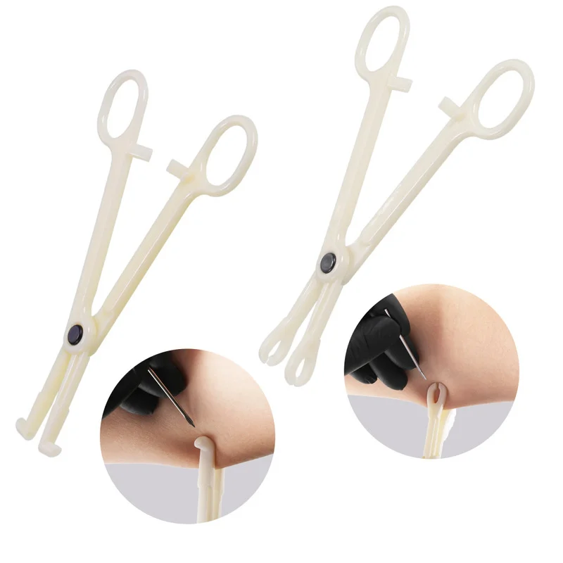 

New 1PC Profession Acrylic Disposable Body Piercing Plier Plastic Clamp Body Ear Lip Navel Nose Tongue Eyebrow Forcep Tool