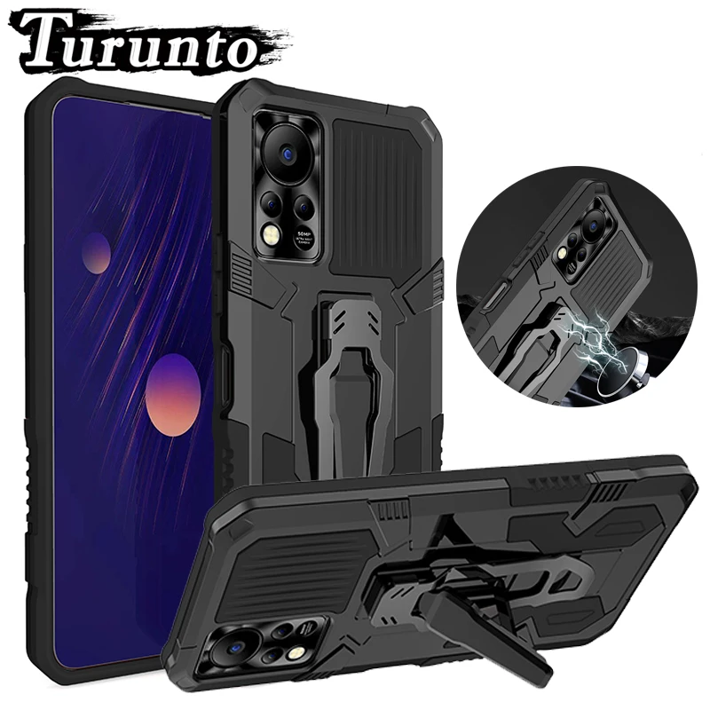 

Shockproof Back Clip Cover For lnfinix Hot 11S NFC 11 12i 10S Magnetic Bracket Armor Case For lnfinix Hot 12Play 11Play 9 10Play